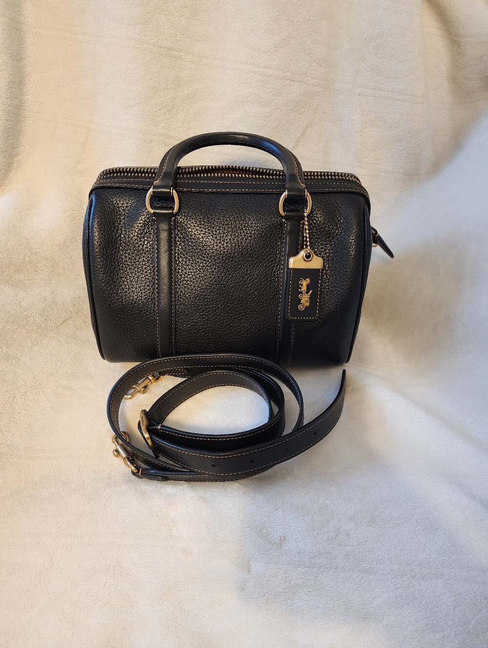 Coach Ruby 25 Satchel in Black Glovetanned Pebble Leather